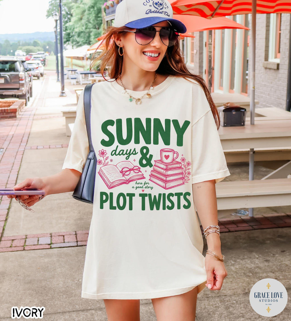 Sunny Days Plot Twists Summer Comfort Colors Book - Adult & Kids T-Shirts, Sweatshirts & Hoodies apparel design preview 1