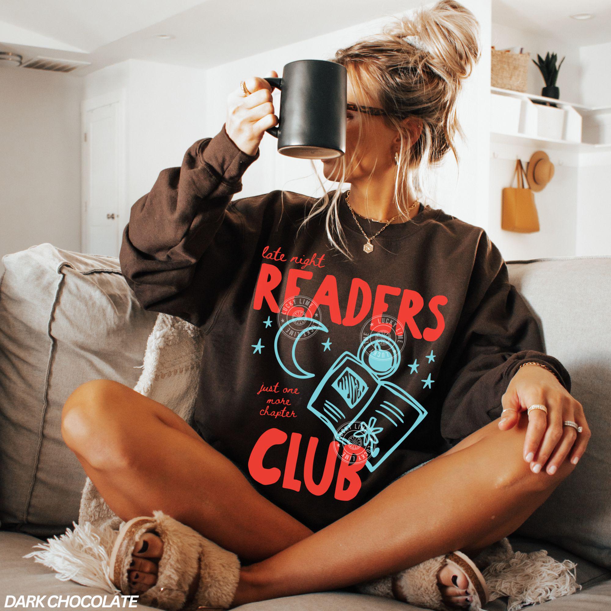Late Night Readers Club Book Lover Bookish Reading - Adult & Kids T-Shirts, Sweatshirts & Hoodies apparel design preview 1
