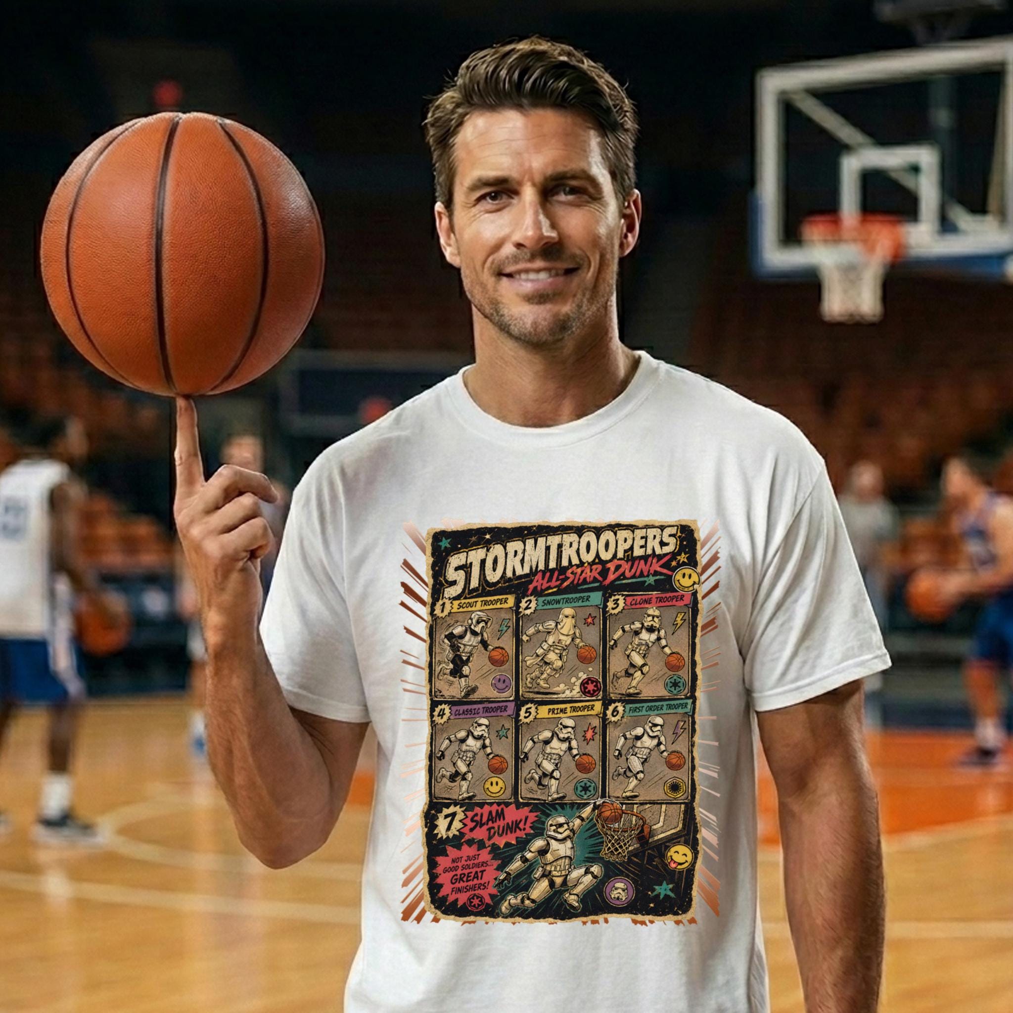 Troopers Basketball Star Dunk Dark Side Soldiers - Adult & Kids T-Shirts, Sweatshirts & Hoodies apparel design preview 1