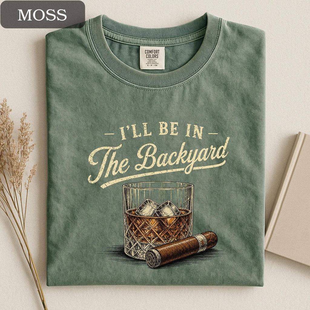 Funny Whiskey Cigar Backyard Bourbon Drinking - Adult & Kids T-Shirts, Sweatshirts & Hoodies apparel design preview 1