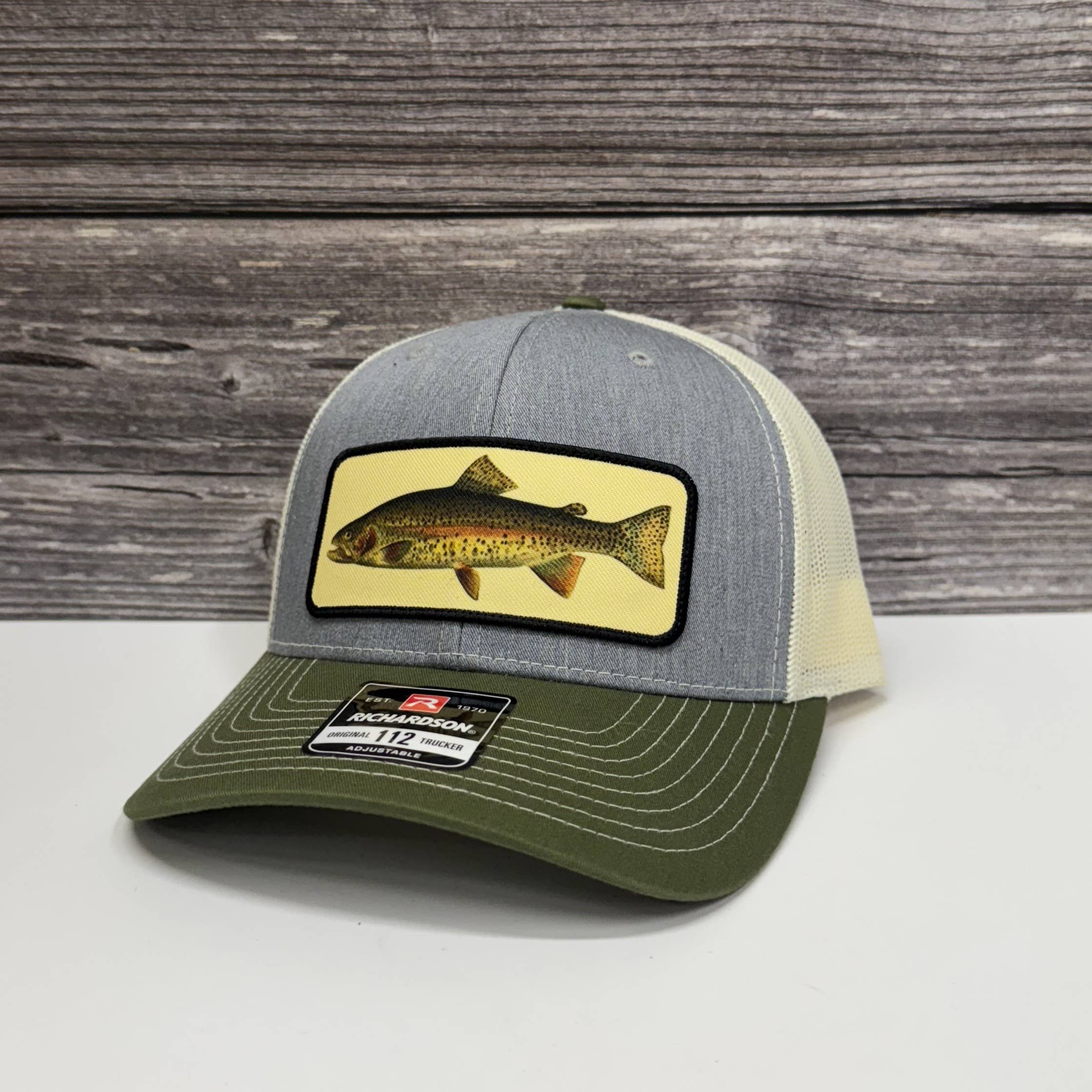 Rainbow Trout Woven Patch Hat 208Tees - Adult & Kids T-Shirts, Sweatshirts & Hoodies apparel design preview 1