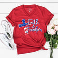 Faith and Freedom V-Neck - Adult & Kids T-Shirts, Sweatshirts & Hoodies apparel design preview 1