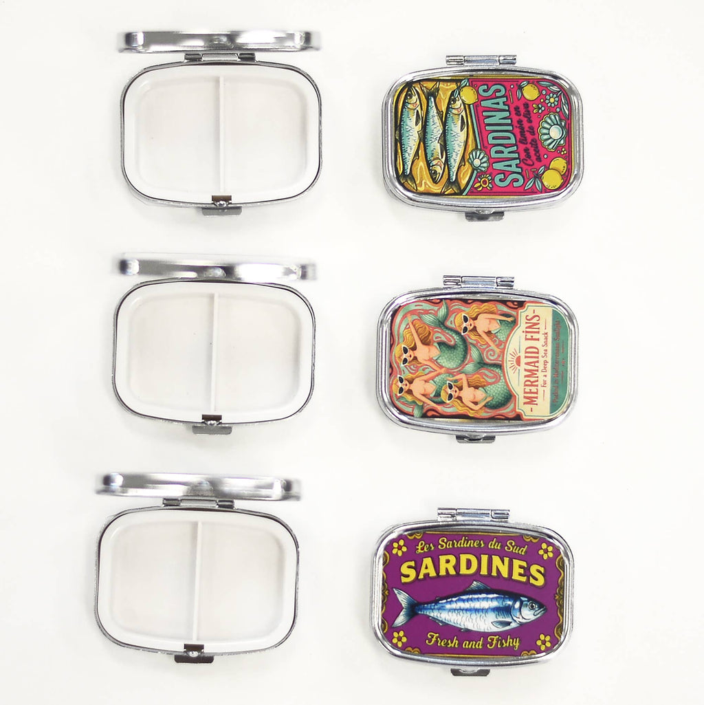 Funny Sardine Pill Box Vintage Style Compact - Adult & Kids T-Shirts, Sweatshirts & Hoodies apparel design preview 1