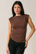 Cap Sleeve Pleated Shoulder Ruched Waist Asymmetric - Adult & Kids T-Shirts, Sweatshirts & Hoodies apparel design preview 1