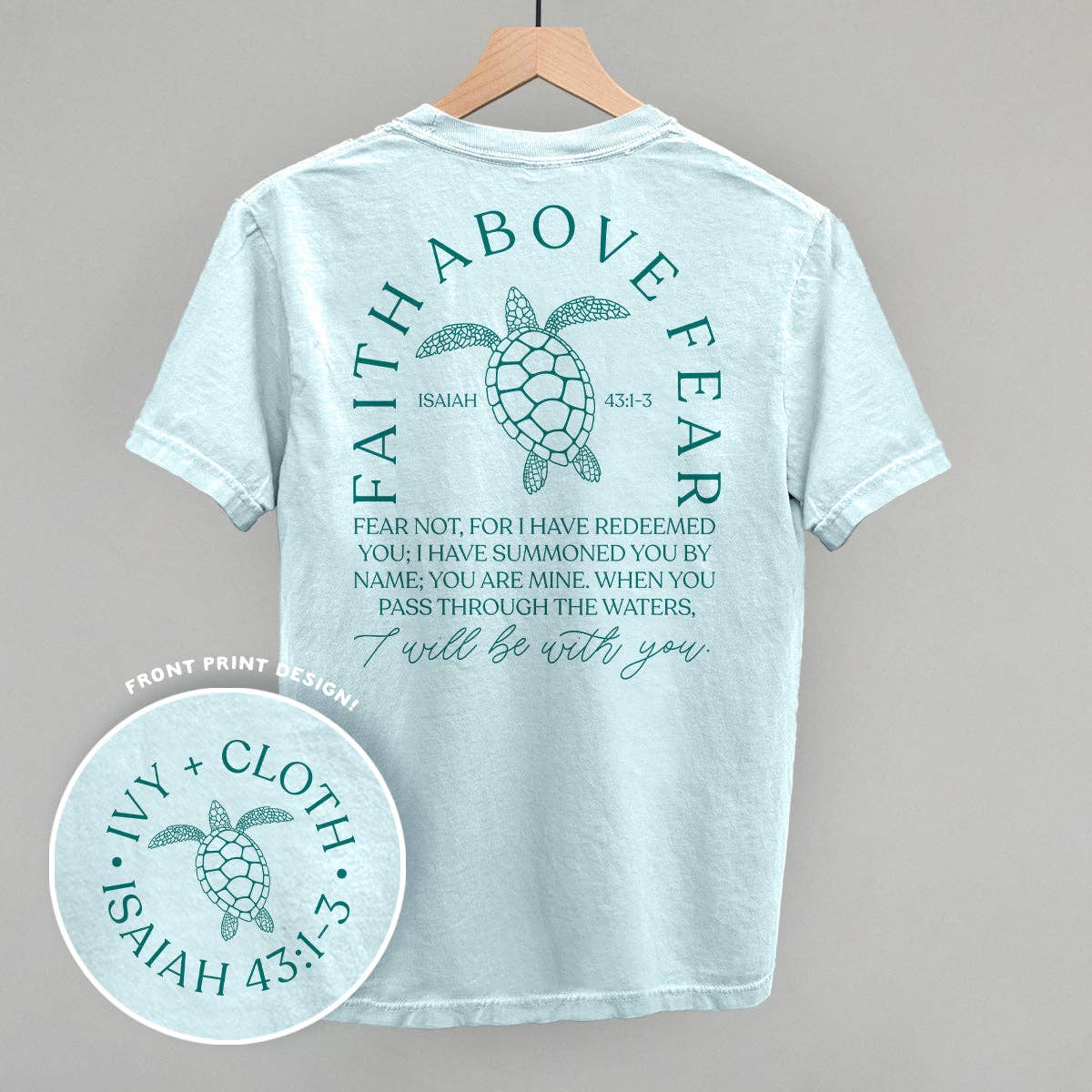 Faith Above Fear Turtle (Back Print) - Adult & Kids T-Shirts, Sweatshirts & Hoodies apparel design preview 1