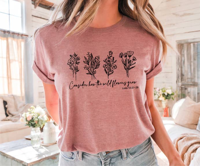 Wildflowers Heather Mauve Sale - Adult & Kids T-Shirts, Sweatshirts & Hoodies apparel design preview 1