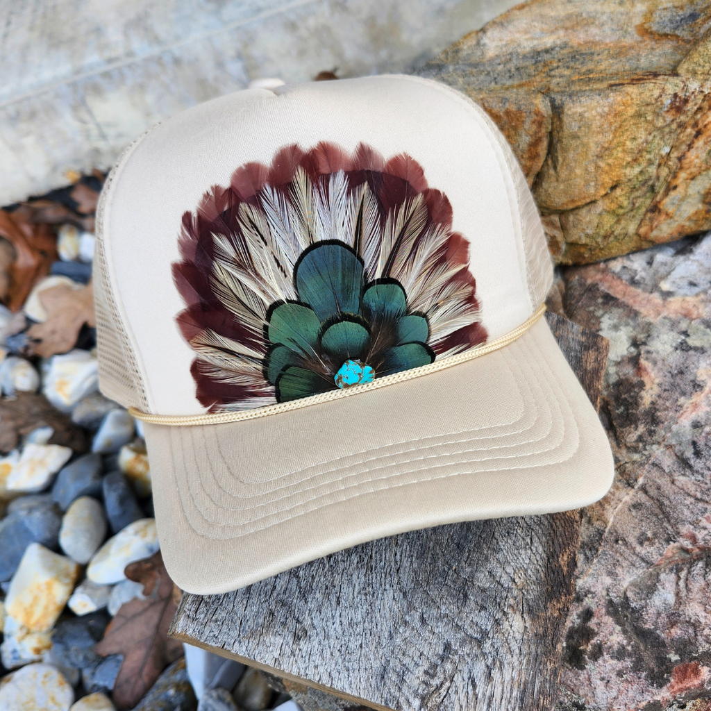 Western Feather Trucker Hat Retro Crown - Adult & Kids T-Shirts, Sweatshirts & Hoodies apparel design preview 1