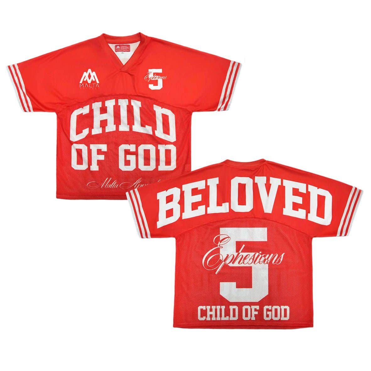 Beloved Child of God Jersey Red (Oversized) - Adult & Kids T-Shirts, Sweatshirts & Hoodies apparel design preview 1