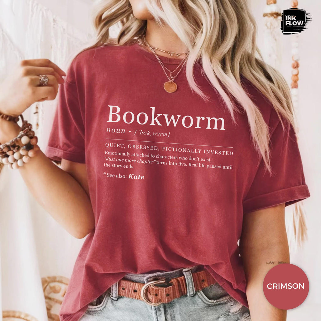 Bookworm Definition Comfort Colors Book Lover Reading - Adult & Kids T-Shirts, Sweatshirts & Hoodies apparel design preview 2