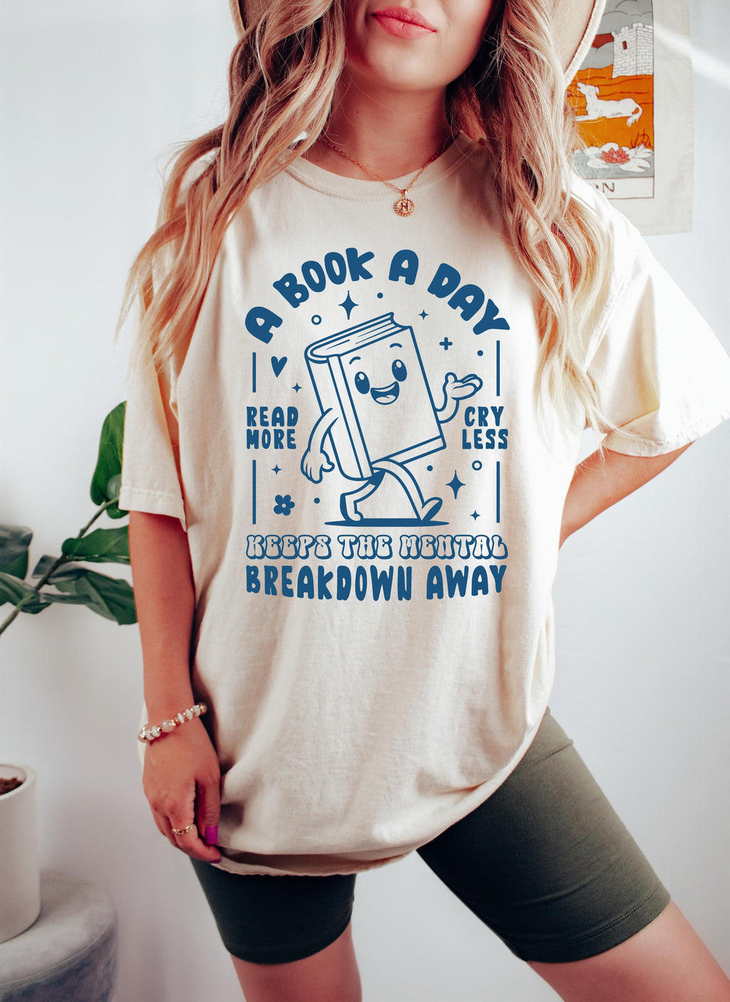 Comfort Colors Book Day Keeps Mental Breakdown Away - Adult & Kids T-Shirts, Sweatshirts & Hoodies apparel design preview 2
