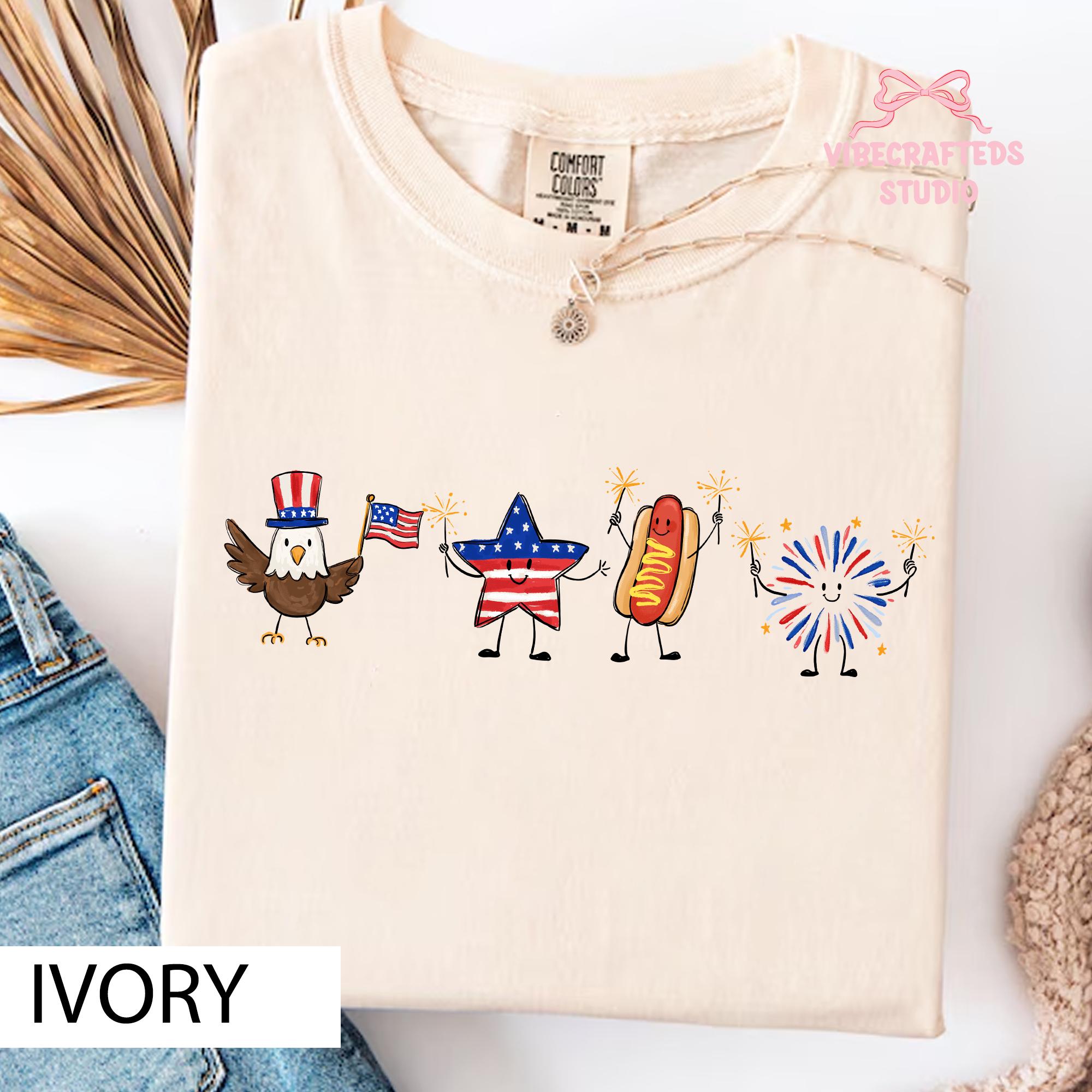 4th July Patriotic Eagle Star Hotdog Firework America - Adult & Kids T-Shirts, Sweatshirts & Hoodies apparel design preview 2