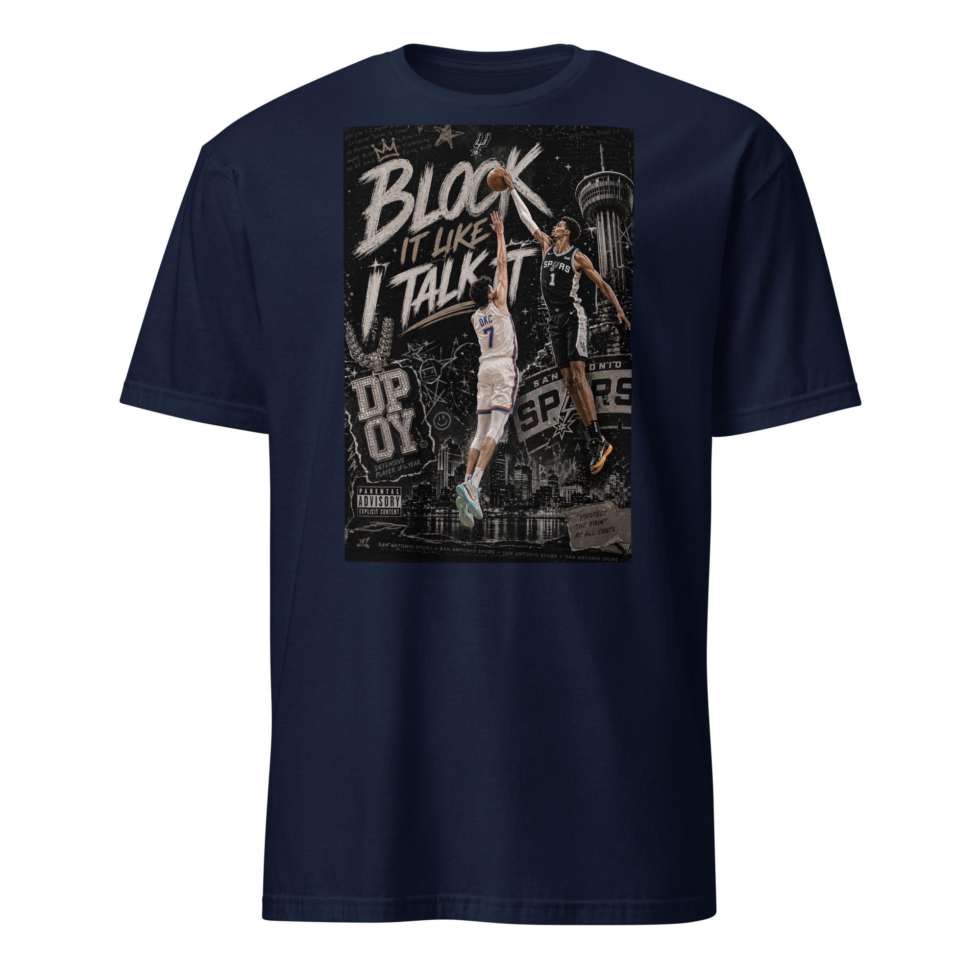 Block Like Talk Spurs Wembanyama Hip Hop Basketball - Adult & Kids T-Shirts, Sweatshirts & Hoodies apparel design preview 2