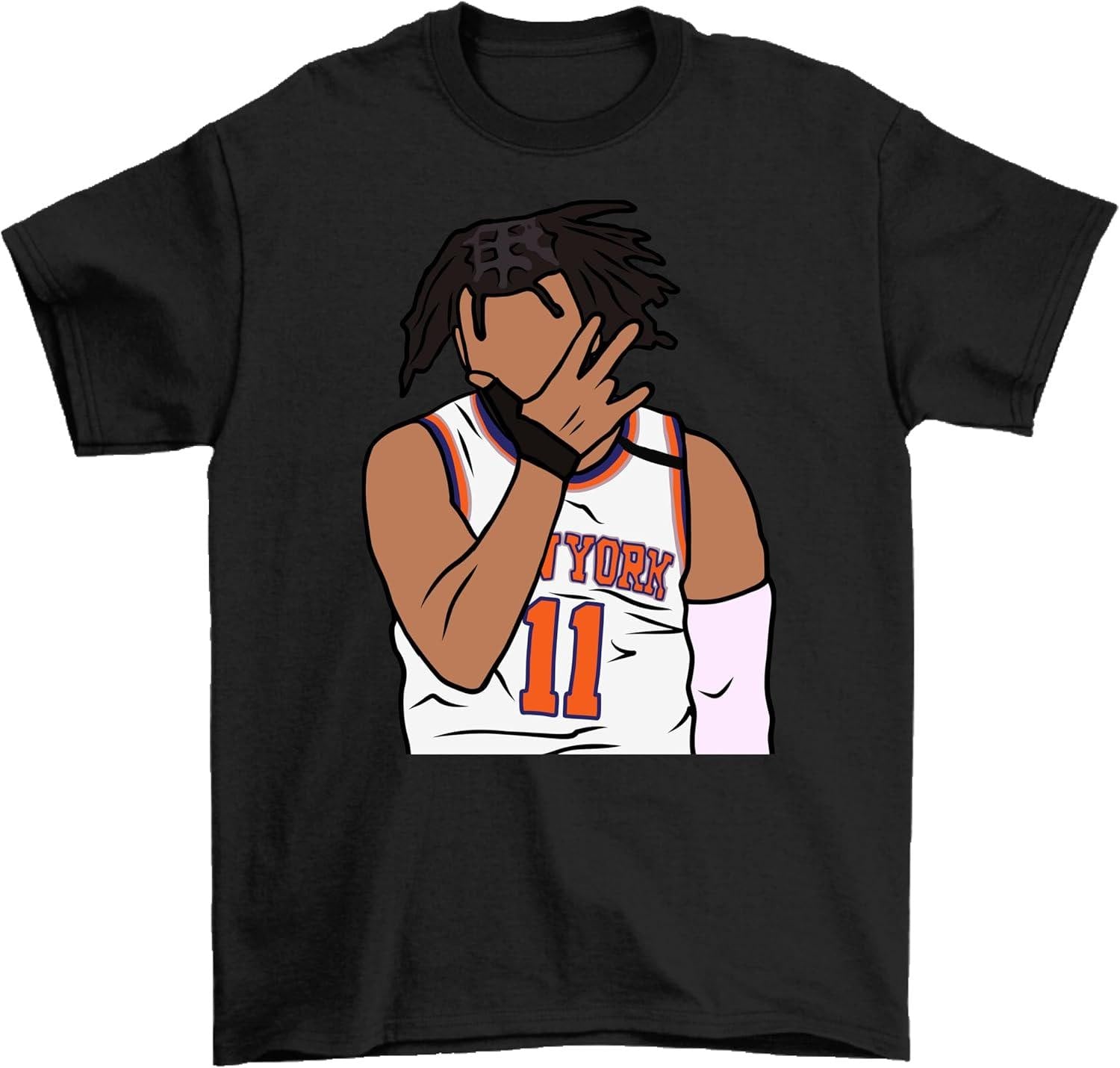 Jalen Brunson Point Celebration Retro Ny Basketball - Adult & Kids T-Shirts, Sweatshirts & Hoodies apparel design preview 2