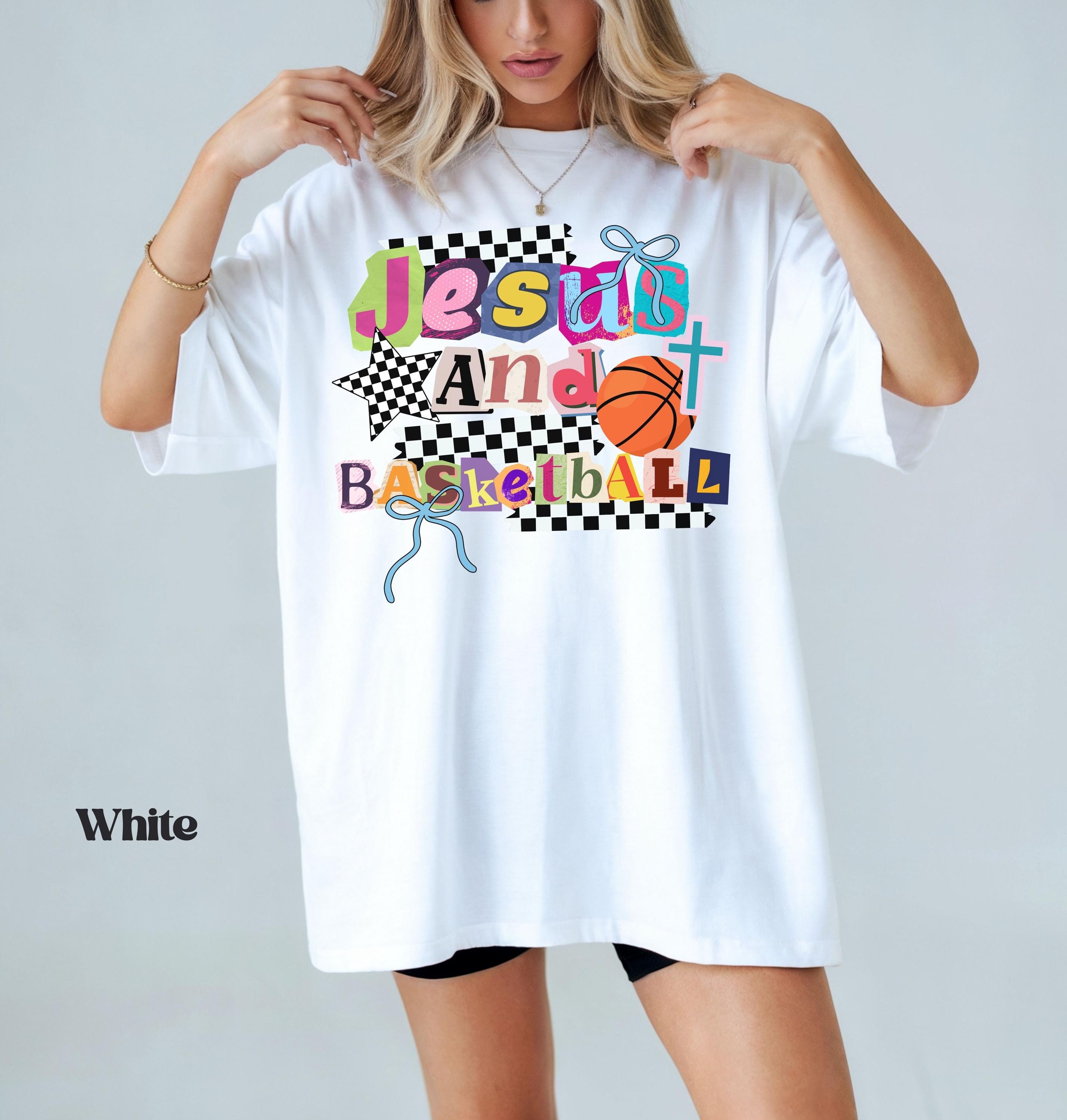 Comfort Colors Jesus Basketball Christian Mom Faith - Adult & Kids T-Shirts, Sweatshirts & Hoodies apparel design preview 2