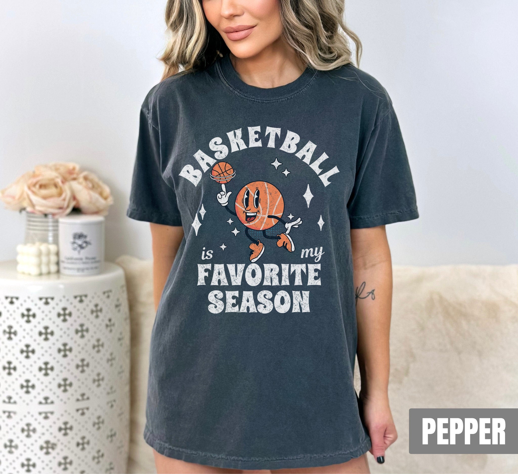 Basketball Favorite Season Mom Mama Comfort Colors - Adult & Kids T-Shirts, Sweatshirts & Hoodies apparel design preview 2