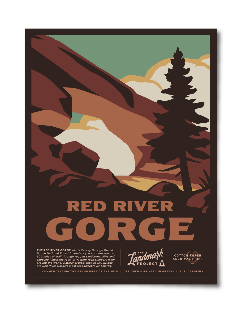 Red River Gorge Poster - Adult & Kids T-Shirts, Sweatshirts & Hoodies apparel design preview 1