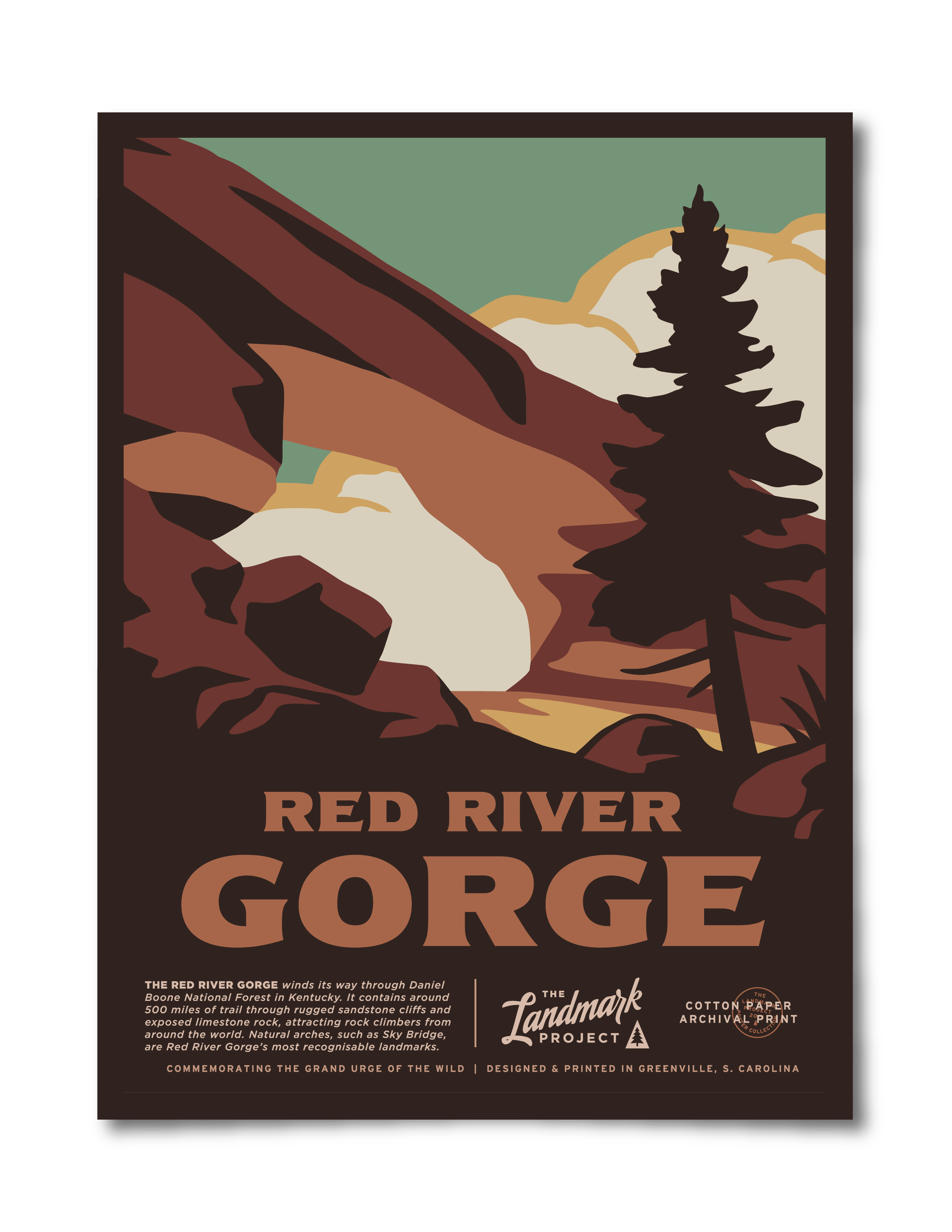 Red River Gorge Poster - Adult & Kids T-Shirts, Sweatshirts & Hoodies apparel design preview 1