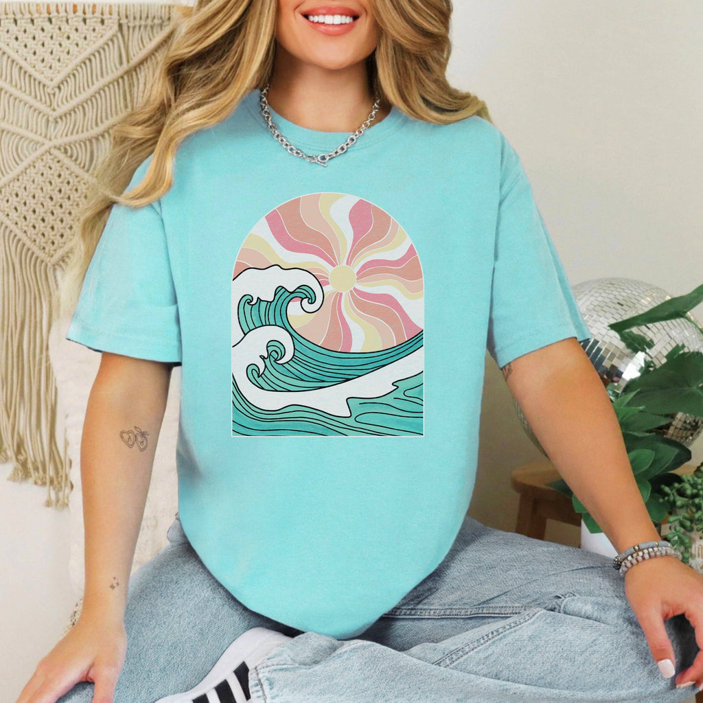 Custom Ocean Sunset Beach Wave - Adult & Kids T-Shirts, Sweatshirts & Hoodies apparel design preview 1