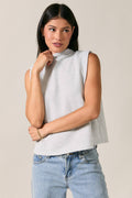 Mock Neck Sleeveless Folded Shoulder Top - Adult & Kids T-Shirts, Sweatshirts & Hoodies apparel design preview 1