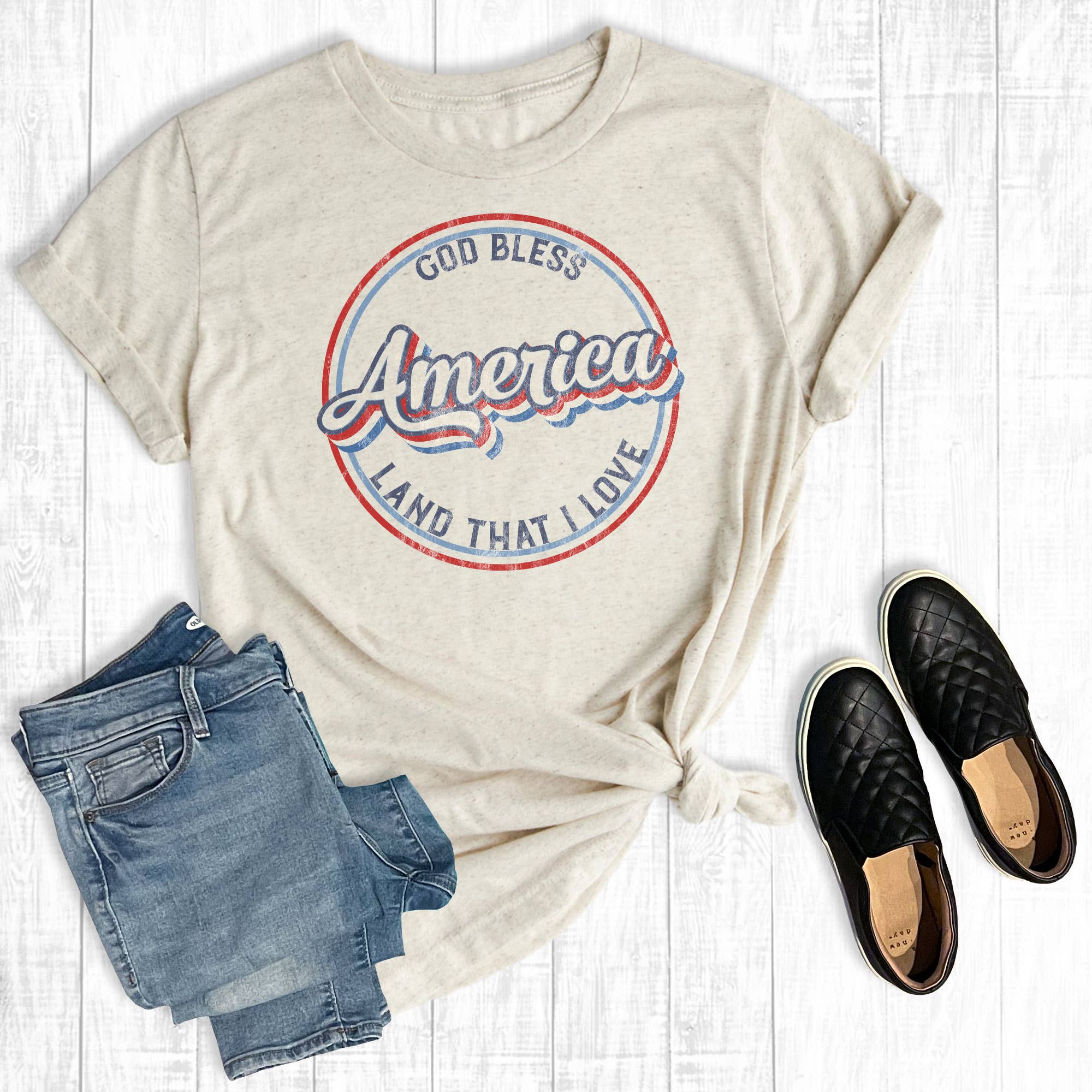 God Bless America Land That I Love - Adult & Kids T-Shirts, Sweatshirts & Hoodies apparel design preview 1