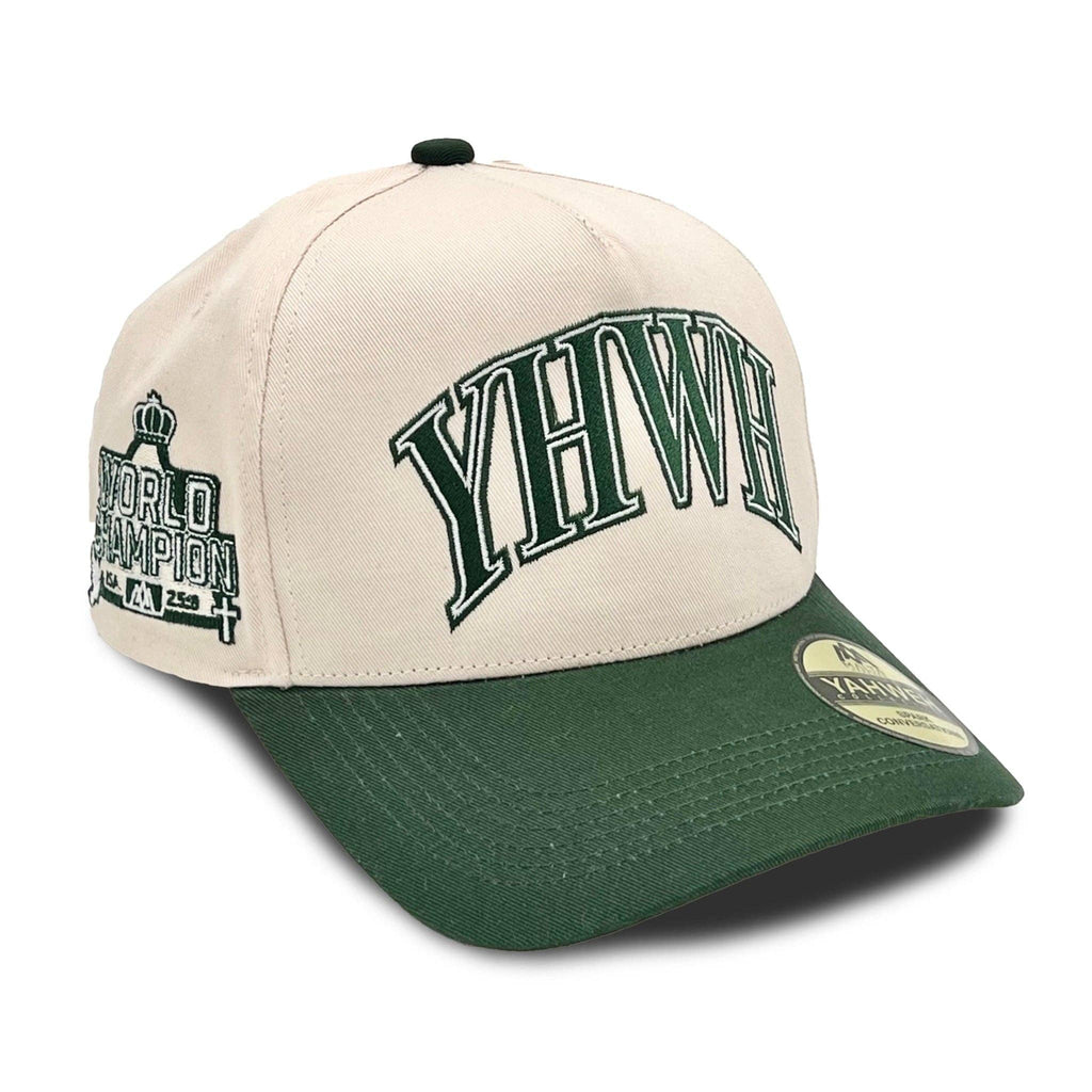 'Yhwh' Structured Snapback Cream/Billiard Green - Adult & Kids T-Shirts, Sweatshirts & Hoodies apparel design preview 1