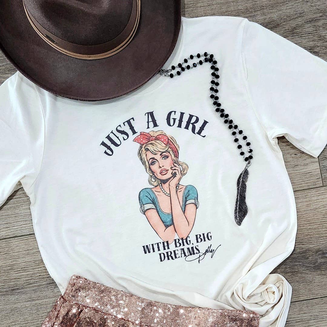 Just A Girl with Big, Dreams Dolly Graphic - Adult & Kids T-Shirts, Sweatshirts & Hoodies apparel design preview 1