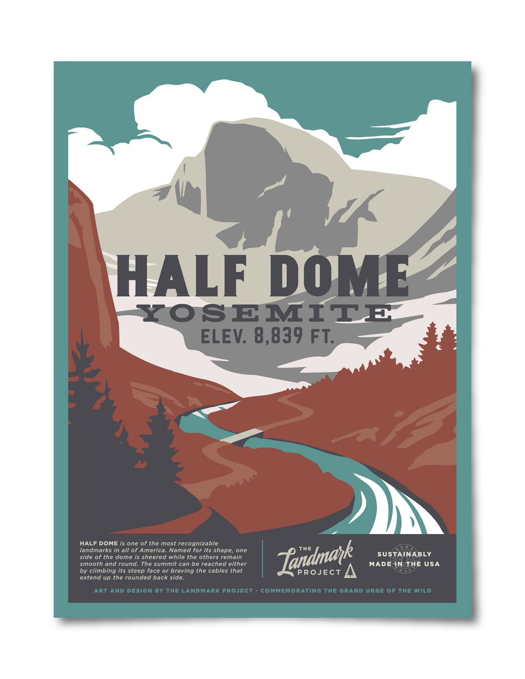 Half Dome Poster - Adult & Kids T-Shirts, Sweatshirts & Hoodies apparel design preview 1