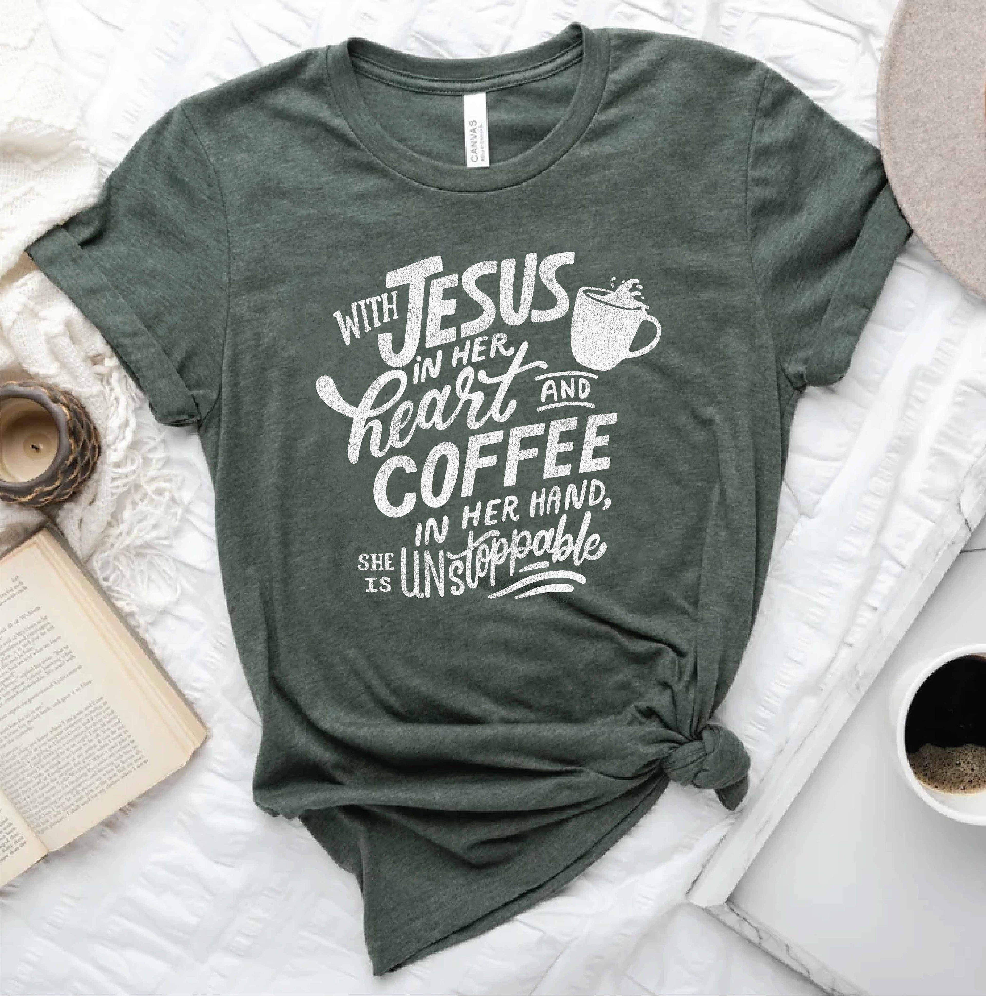 With Jesus in Her Heart Graphic - Adult & Kids T-Shirts, Sweatshirts & Hoodies apparel design preview 1