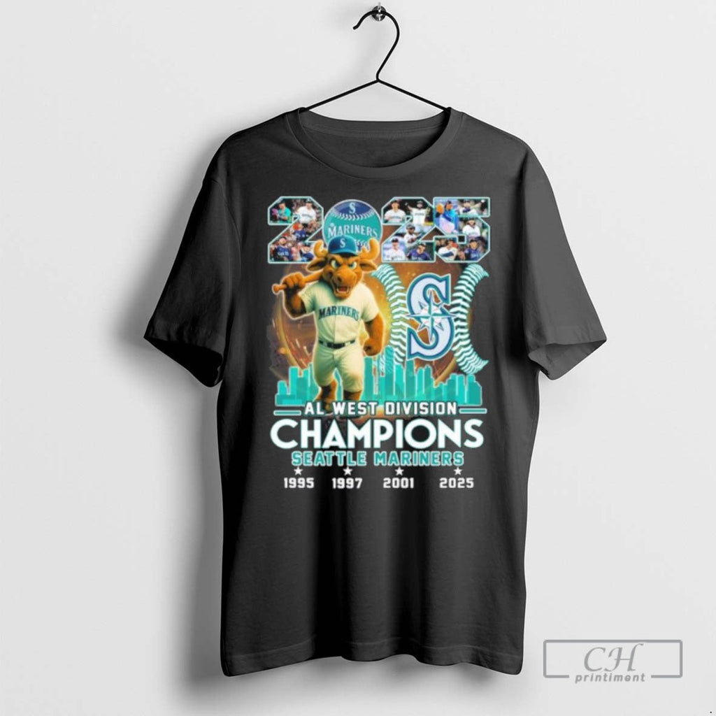 2025 Al West Division Champions Seattle Mariners - Adult & Kids T-Shirts, Sweatshirts & Hoodies apparel design preview 1
