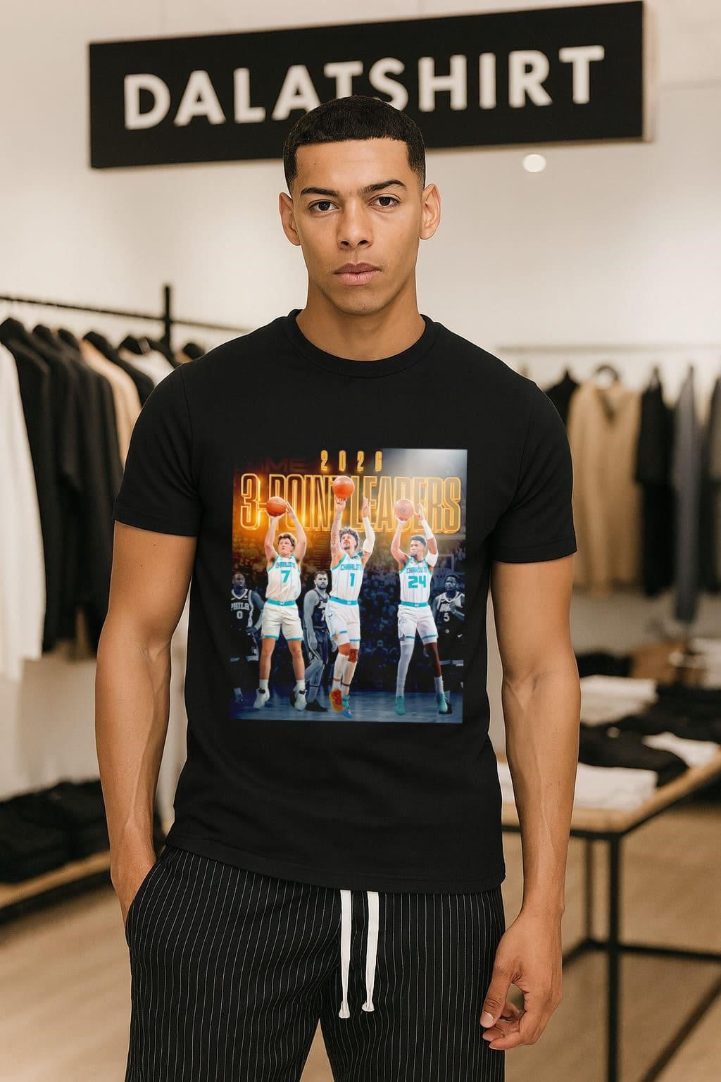 2026 3-Point Leaders Charlotte basketball players - Adult & Kids T-Shirts, Sweatshirts & Hoodies apparel design preview 1