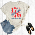 Retro 4th of July 1776 Land the Free Graphic - Adult & Kids T-Shirts, Sweatshirts & Hoodies apparel design preview 1