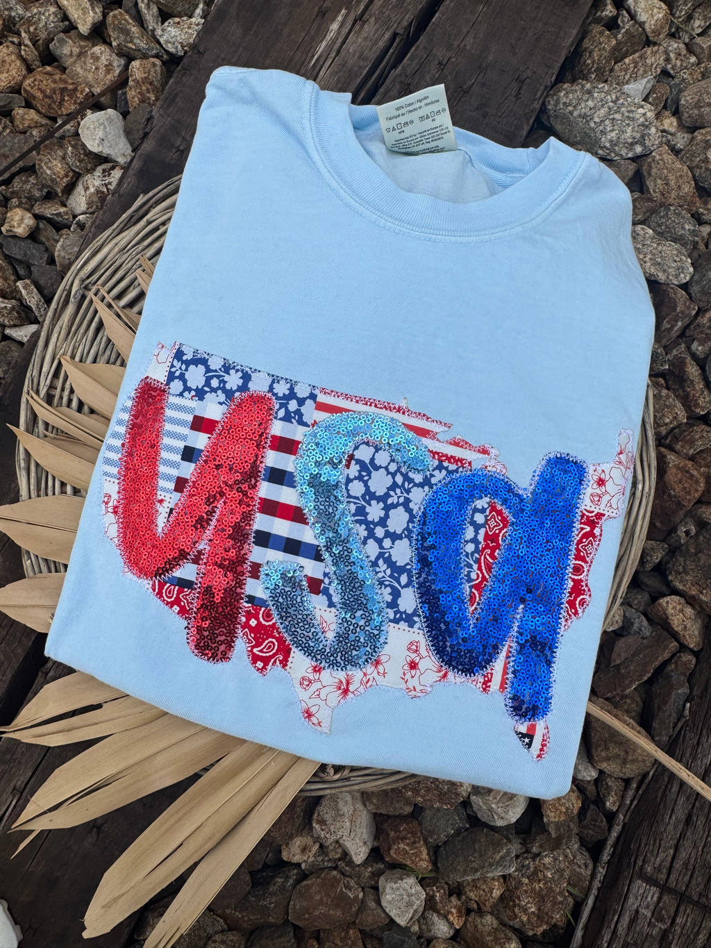 Patchwork USA Patriotic 4th of July Short Sleeve - Adult & Kids T-Shirts, Sweatshirts & Hoodies apparel design preview 1