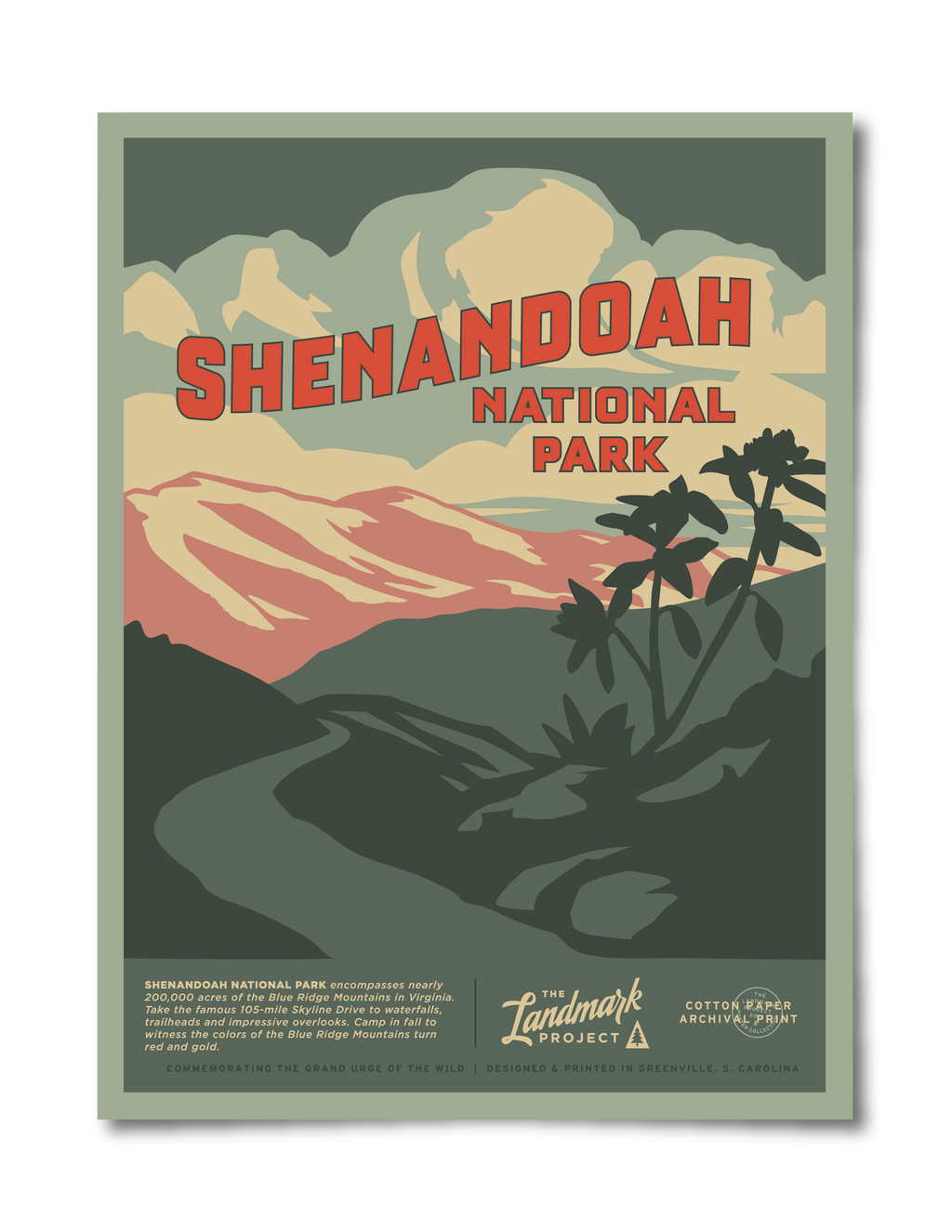 Shenandoah National Park Poster - Adult & Kids T-Shirts, Sweatshirts & Hoodies apparel design preview 1