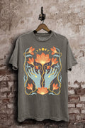Spiritual Flower Hands Graphic Top - Adult & Kids T-Shirts, Sweatshirts & Hoodies apparel design preview 1