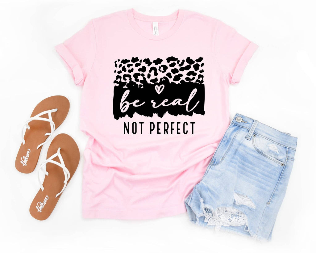 Be Real Not Perfect Pink Bella Inspirational Graphic - Adult & Kids T-Shirts, Sweatshirts & Hoodies apparel design preview 1