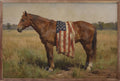Bay Mare Horse with American Flag - Adult & Kids T-Shirts, Sweatshirts & Hoodies apparel design preview 1