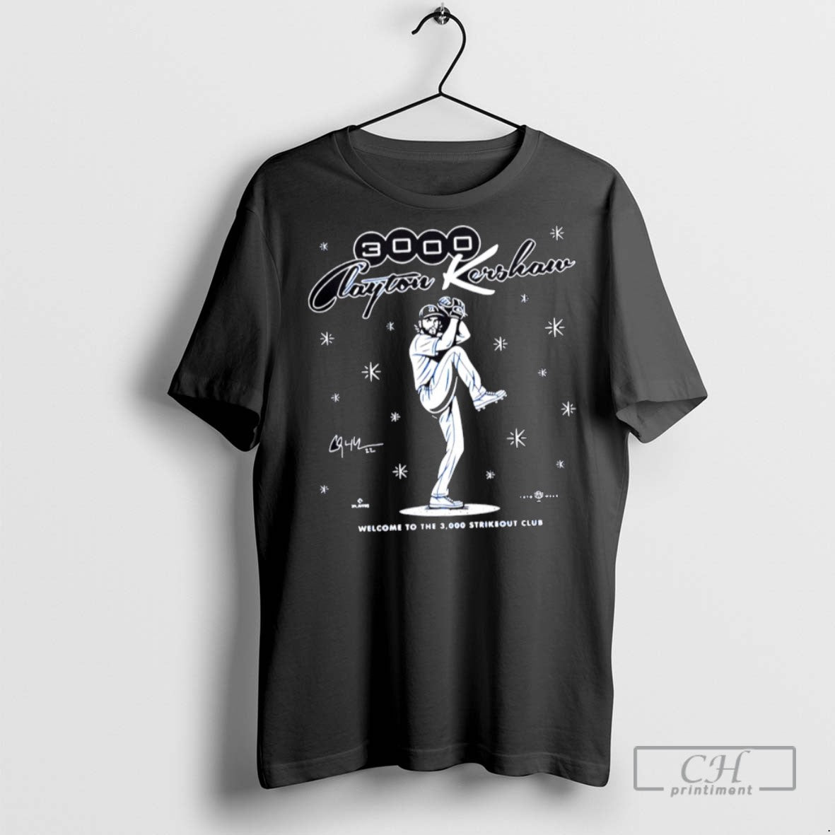 3000ks Clayton Kershaw - Adult & Kids T-Shirts, Sweatshirts & Hoodies apparel design preview 1