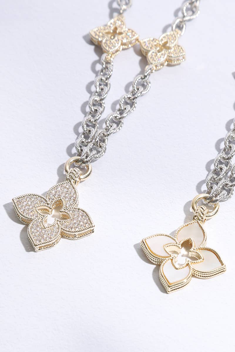 Clover Pave Mop Gold Necklace - Adult & Kids T-Shirts, Sweatshirts & Hoodies apparel design preview 1