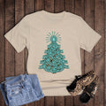 Christmas Western Turquoise Tree with Cheetah Graphic - Adult & Kids T-Shirts, Sweatshirts & Hoodies apparel design preview 1