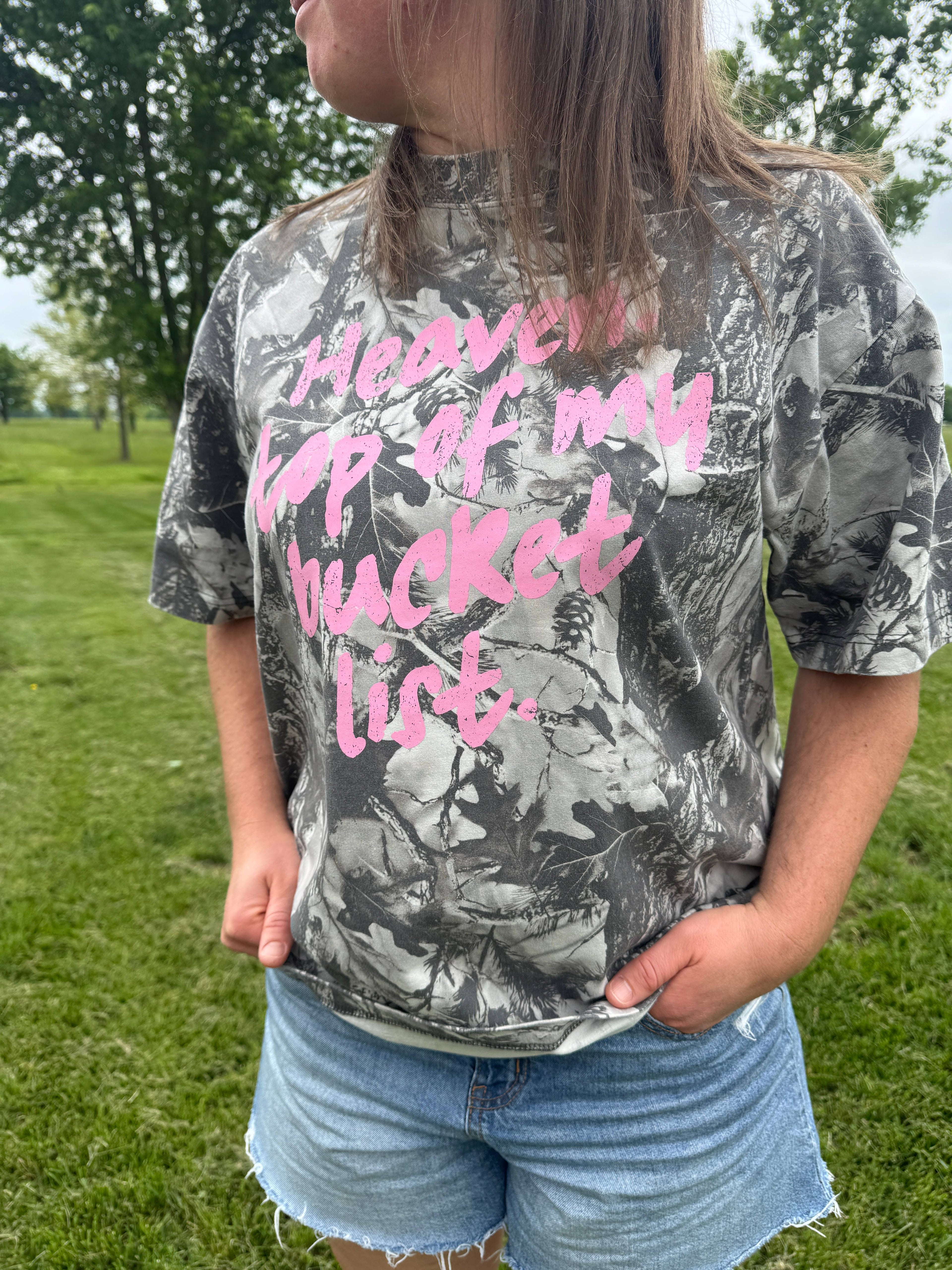 Heaven Top of My Bucket List Camo Western Summer - Adult & Kids T-Shirts, Sweatshirts & Hoodies apparel design preview 1