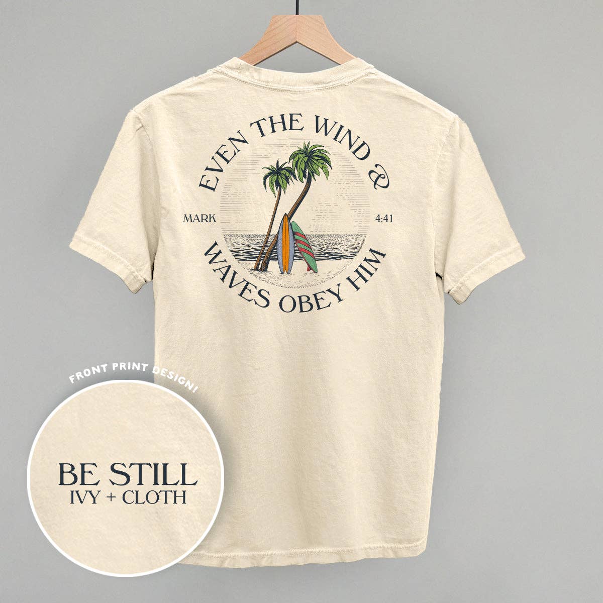 Even the Waves Wind Obey Him (Back Print) - Adult & Kids T-Shirts, Sweatshirts & Hoodies apparel design preview 1