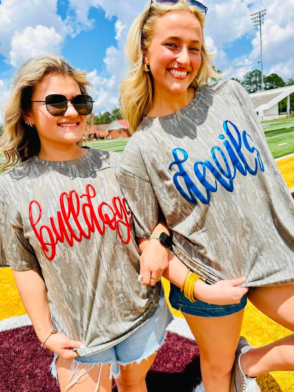Camo Team Cursive GAME120 Puff Graphic - Adult & Kids T-Shirts, Sweatshirts & Hoodies apparel design preview 1