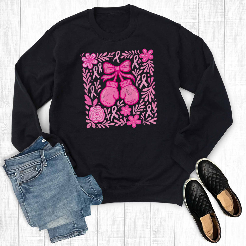 Boho Fight Cancer Boxing Gloves Graphic - Adult & Kids T-Shirts, Sweatshirts & Hoodies apparel design preview 1