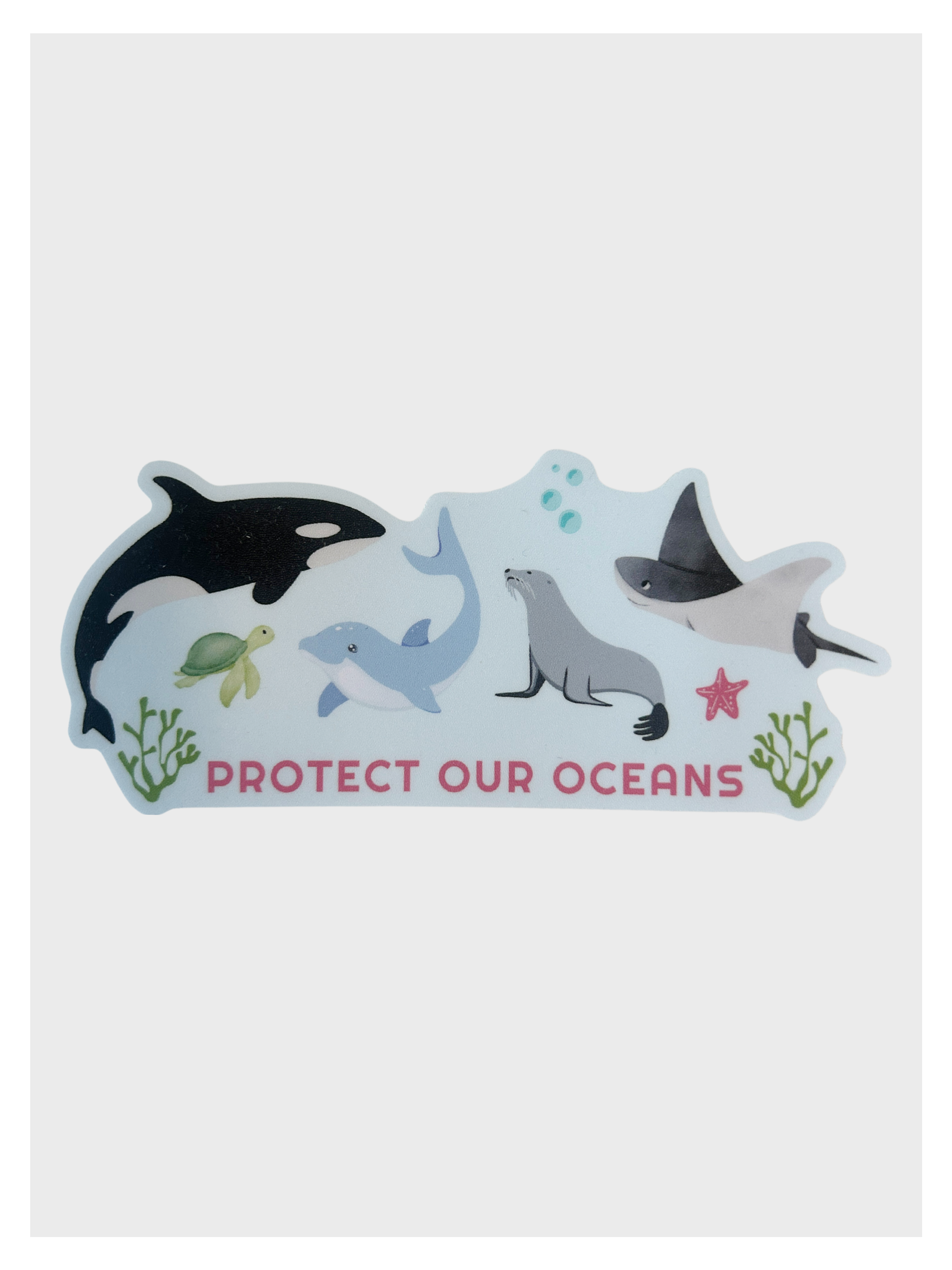 Protect Our Oceans Sticker - Adult & Kids T-Shirts, Sweatshirts & Hoodies apparel design preview 1