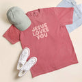 Jesus Loves You Puff Garment-Dyed Heavy - Adult & Kids T-Shirts, Sweatshirts & Hoodies apparel design preview 1