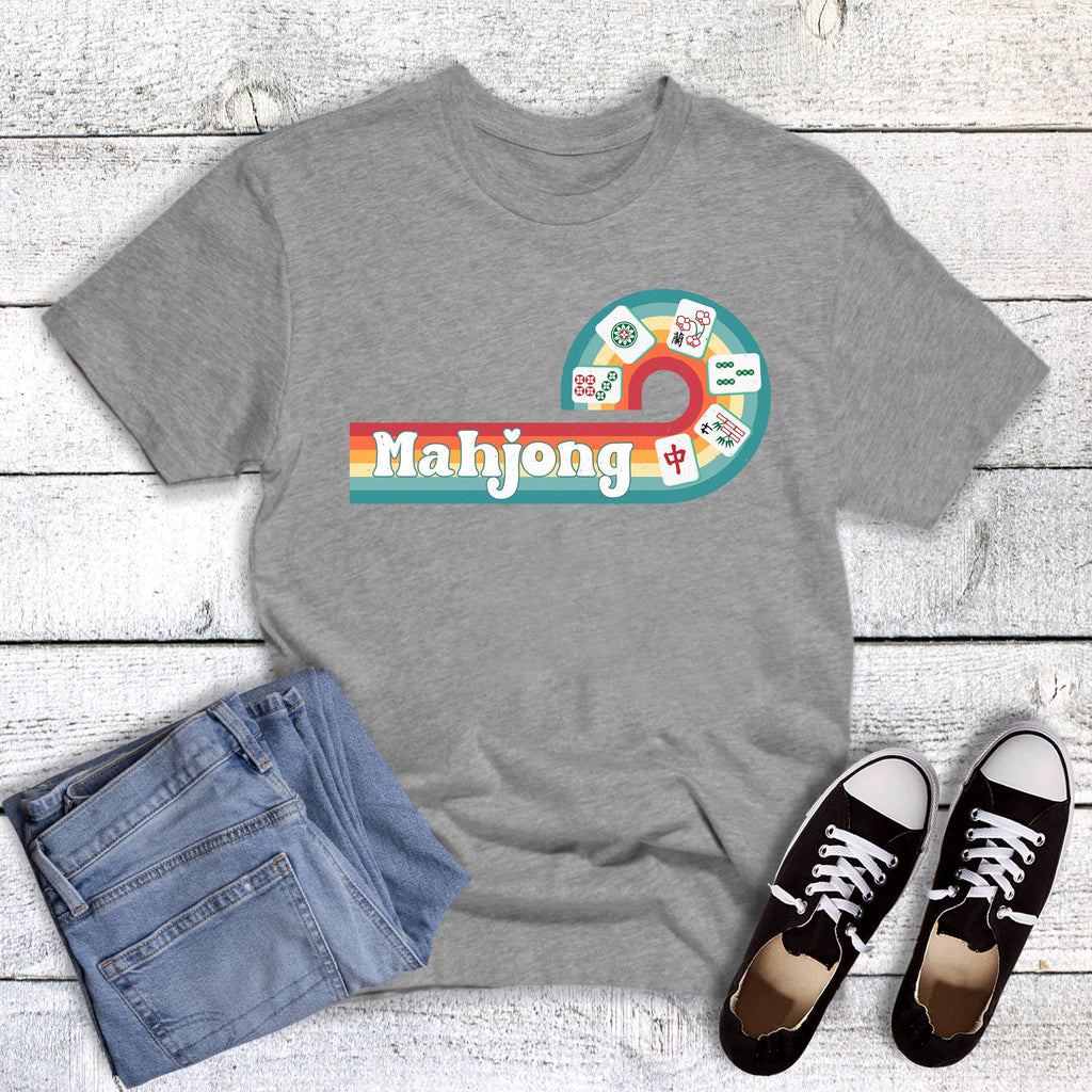 Mahjong Retro Wave Graphic - Adult & Kids T-Shirts, Sweatshirts & Hoodies apparel design preview 1