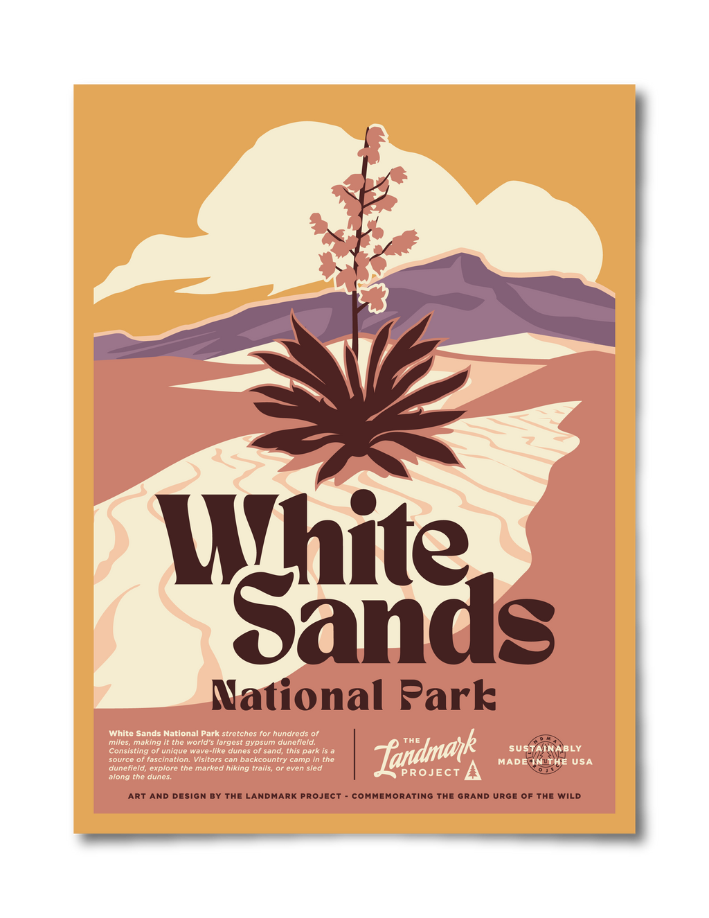 White Sands National Park Poster - Adult & Kids T-Shirts, Sweatshirts & Hoodies apparel design preview 1