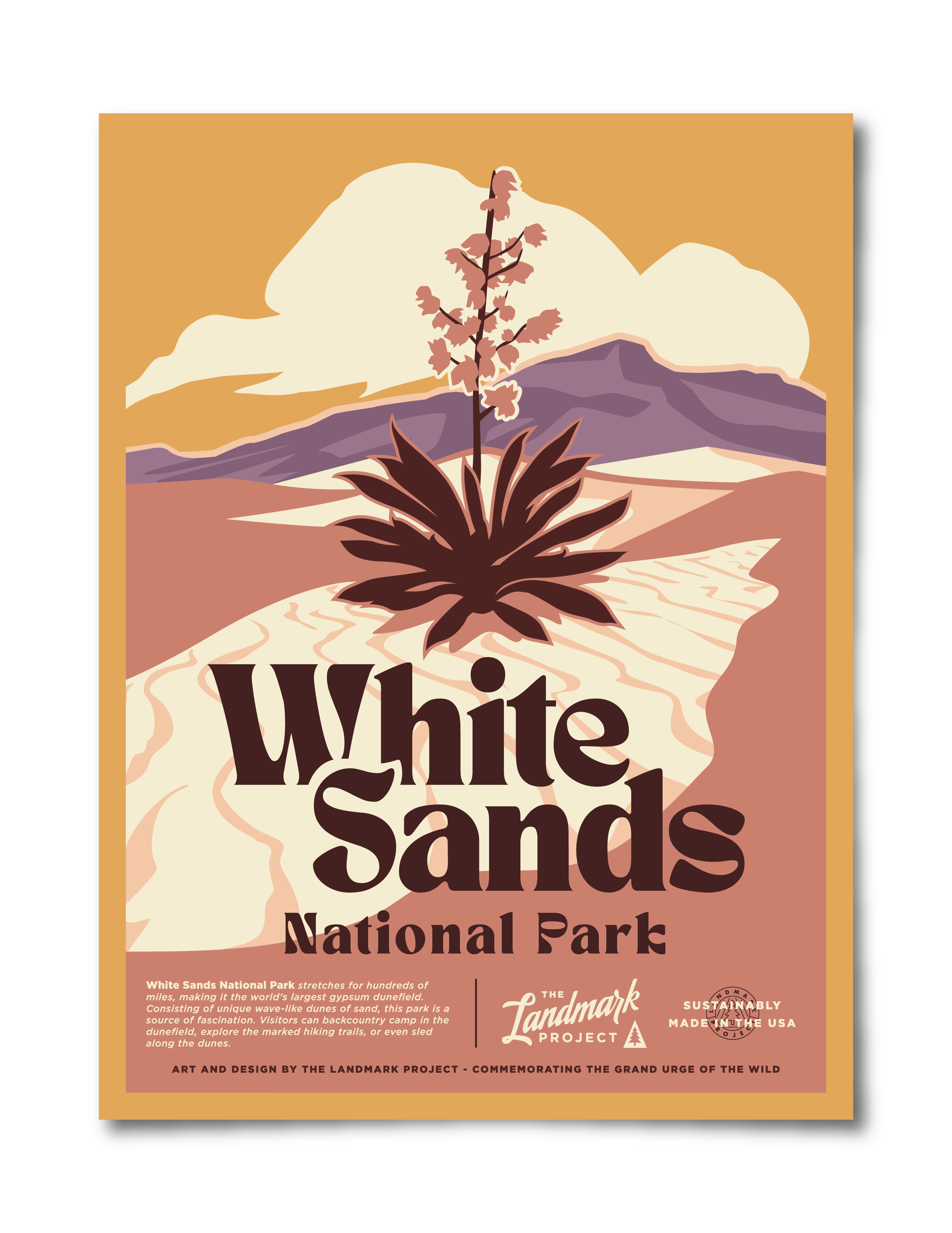 White Sands National Park Poster - Adult & Kids T-Shirts, Sweatshirts & Hoodies apparel design preview 1