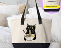 Cat Eating Ramen Cute Funny Tea Tote Bag - Adult & Kids T-Shirts, Sweatshirts & Hoodies apparel design preview 1