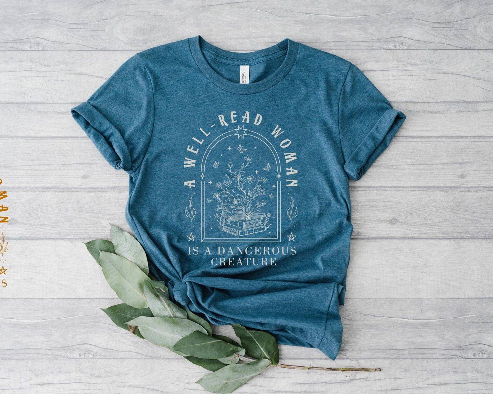 A Well-Read Woman Book Lover Graphic - Adult & Kids T-Shirts, Sweatshirts & Hoodies apparel design preview 1